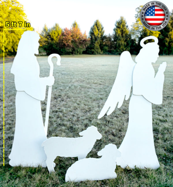 Life Size Nativity Add-On - Angel, Shepherd, Sheep