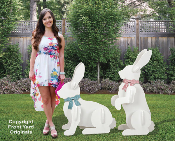 2 Large Yard Rabbits Easter Display